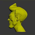 Cartoon Character Head With Brown Spiky Hair Black Sunglasses Smiling In Yellow Green Outfit
