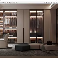 Modern walk-in closet 3d model