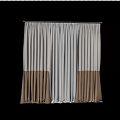 Elegant Beige And Brown Curtains With Sheer White Lining For Window Garden View