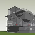 Modern Detached Villa Architectural Design With Multiple Balconies Large Windows And Glass Facade