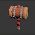 Rubber Head Hammer Design With Metal Bands And Spiral Red Handle