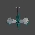 3D Rendered Dragon Character With Blue Scales White Wings And Detailed Features
