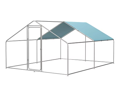 Modern Decorative Ornaments Combination With Metal Frame And Blue Canopy Design 3d model