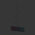 Black Wired Keyboard With Colorful RGB Backlight And Sleek Modern Design