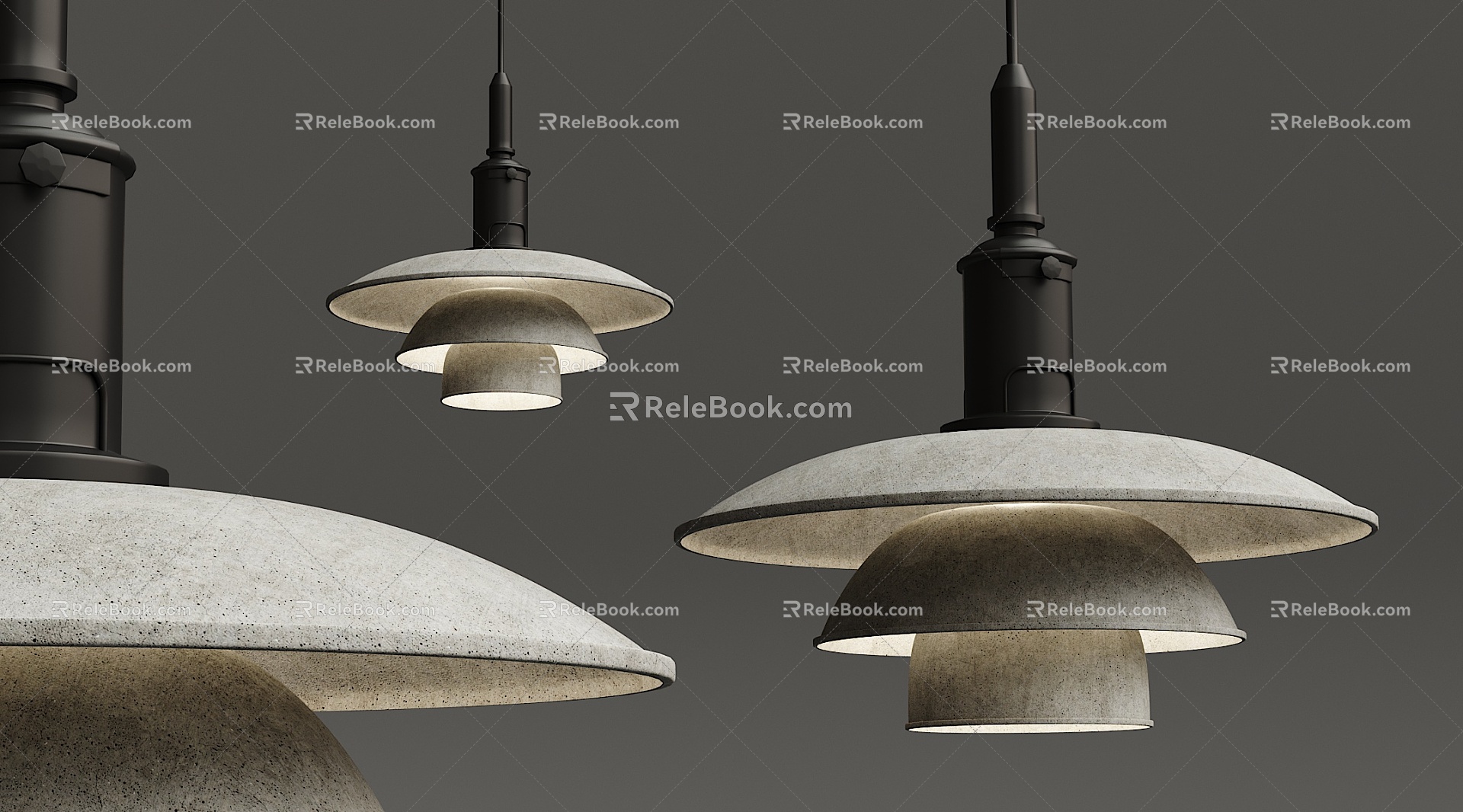 Industrial LOFT chandelier cement chandelier 3d model