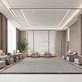 Modern Reception Area Lobby With Comfortable Sofas Green Plant And Large Windows
