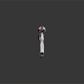 Futuristic Sci Fi Weapon With Metallic Finish Purple Glowing Elements And Red Accent Lines