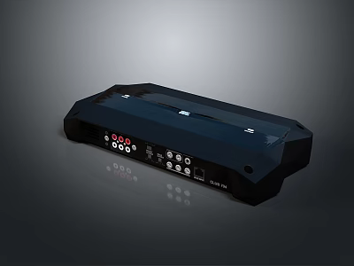 Black Electronic Device With Multiple AV HDMI Ports And Compact Connection Interface Design 3d model