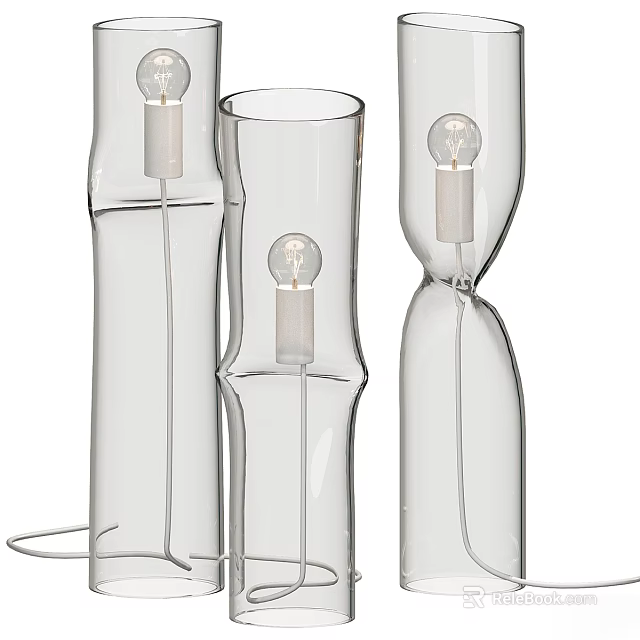 Modern Transparent Glass Floor Lamps With Varied Shapes For Home Decor 3d model 