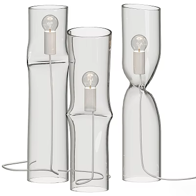 Modern Transparent Glass Floor Lamps With Varied Shapes For Home Decor 3d model