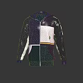 Stylish Navy Blue Zipper Hoodie With White Gray Color Block Design And Casual Style