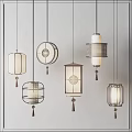 New Chinese Chandelier Combination 3d model