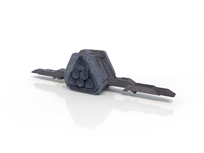 Sturdy Grey Structural Component Featuring Hexagonal Core And Extended Arms 3d model