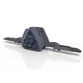 Sturdy Grey Structural Component Featuring Hexagonal Core And Extended Arms