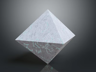Elegant Marble Decorative Furniture Piece With Rhombus Shape Cracked Texture And Green Lines 3d model