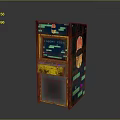 Colorful Computer Arcade Cabinet With Gaming Screen And Lucky Coin Slot Design
