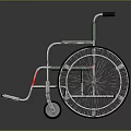 Sturdy Metal Wheelchair With Silver Frame And Red Seat Design Details
