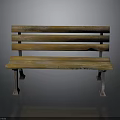 Rustic Wooden Bench Furniture With Natural Wood Slats And Metal Legs Design