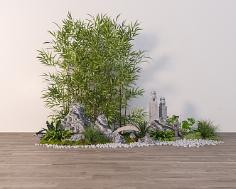 Modern Bamboo Landscape Landscaping 3d model