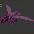 Futuristic Space Exploration Vehicle With Black Orange Cockpit And Extended Wings Design