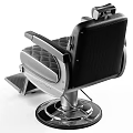 Professional Commercial Barber Chair With Black Leather Diamond Stitching And Metal Frame