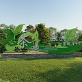 Green Tea Ceremony Outdoor Landscape With Tea Leaves And Cup Sculpture