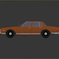 Orange Classic Sedan With White Roof Black Wheels And Vintage Design