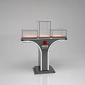 Modern Functional Table With Transparent Display Cases Multiple Storage Areas And Sturdy Base 3d model