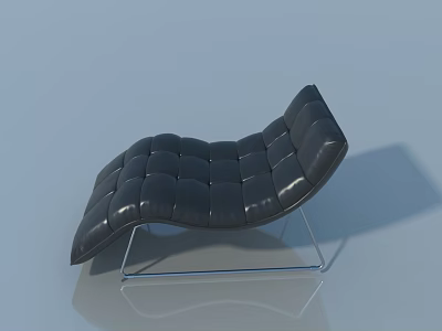 Modern Flush Door With Black Leather Surface And Metal Frame Design For Home Use 3d model
