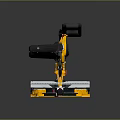 Yellow Miter Saw With Adjustable Base And Sharp Cutting Blade For Home Use 3d model