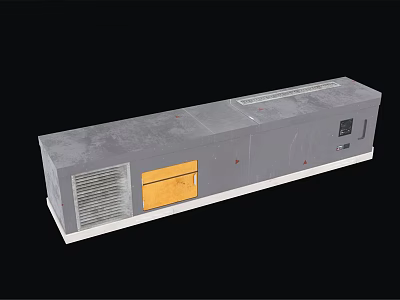 Gray Rectangular Air Conditioner Air Outlet With Grille Design For Commercial Buildings 3d model