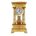 Golden Antique Brass Clock With Ornate Carved Design And European Style