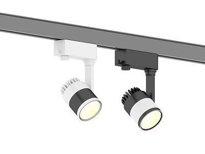 Adjustable Track Spotlights In White And Black For Modern Indoor Lighting Design 3d model