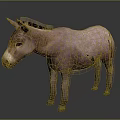 Realistic Pink Donkey With Smooth Fur Standing On Gray Background 3d model