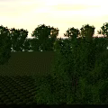 Durable Sliding Door With Scenic Sunset Field And Green Trees View