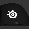 Black Wired Computer Mouse With Ergonomic Design And White Logo 3d model