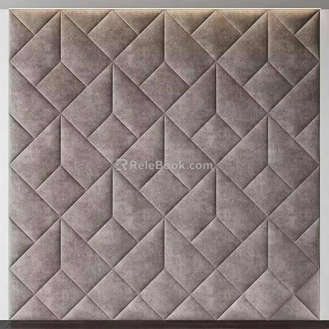 Modern soft bag soft bag background wall 3d model