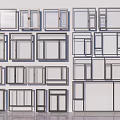 Different Window Styles With Various Frame Designs And Glass Options 3d model