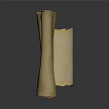 Three Ancient Parchment Scrolls With Wooden Rollers On Dark Reflective Surface 3d model