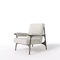 Modern Accent Chair With Light Gray Fabric Cushion And Wooden Frame Design