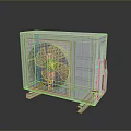 Modern White Air Conditioner Outdoor Unit With Grille Design And Support Legs
