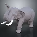 Modern Geometric Polygonal Gray Elephant Figurine Decorative Ornament Set for Home Decoration