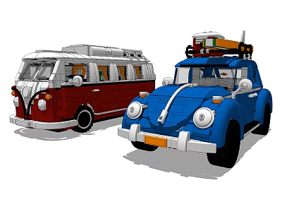Modern toy car Lego Volkswagen Combo 3d model