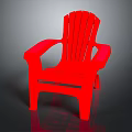 Red Modern Plastic Armchair with Simple Design Straight Legs Armrests and Backrest