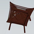 Traditional Chinese Pavilion With Tiled Roof Wooden Structure And Bench Seats