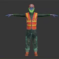 Modern game character worker farmer European worker mechanic builder repairman 3d model
