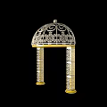 Elegant Event Entrance Gate With Arched Top Golden Decoration And Intricate Carved Columns