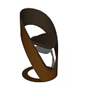Brown Modern Single Chair With Unique Curved Design And Sleek Contemporary Style