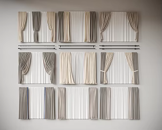 Modern Curtain Pleated Fabric Yarn 3d model