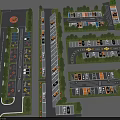Efficient Road Infrastructure Layout With Multiple Parking Lots Lanes And Green Belts 3d model